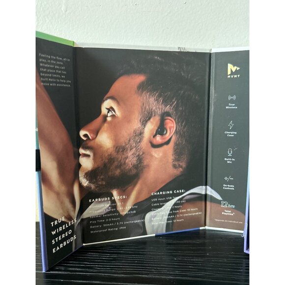 MVMT Helix Wireless Stereo Earbuds Charging Case IPX4 Sweatproof Bluetooth 12hr - Picture 5 of 5